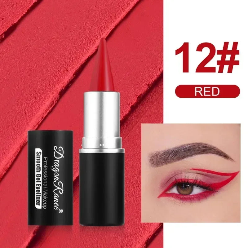 Creamy Texture Eyeliner Black Red Matte Easy Coloring Sweatproof High Pigment Eyeliner Pencil Daily Makeup Accessories for Women